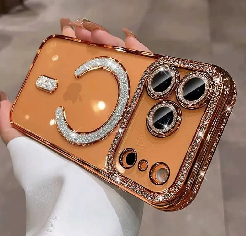 Розкішний чохол зі стразами для iPhone 17 Pro Max – MagSafe та захист