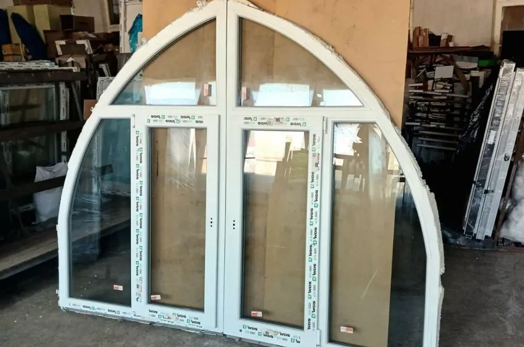 Вікно арочне металопластикове ПВХ 1215х1920, двокамерний склопакет,б/у 2