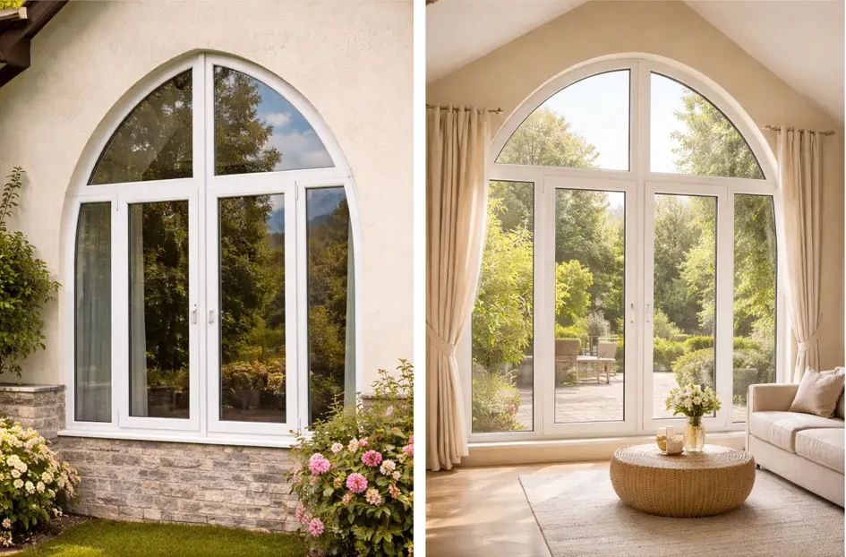 Вікно арочне металопластикове ПВХ 1215х1920, двокамерний склопакет,б/у