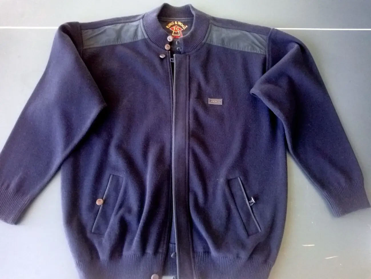Бомбер чоловічий темно-синій King Wool