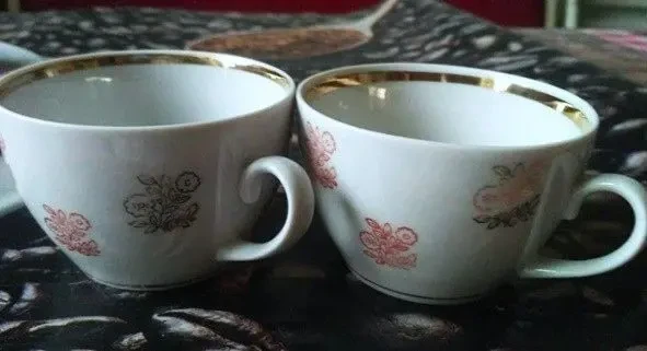 Посуда Чашка Чашки Полонский фарфоровый з-д тонкостенные Узоры 2 шт 7