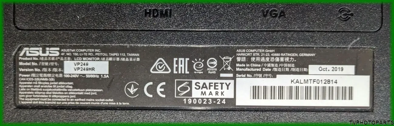 Main Board 715G7588-M04-B02-004Y для монітора Asus VP249 5