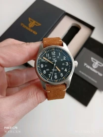 Механические мужские часы авиаторы Tandorio 39mm NH35a 20bar