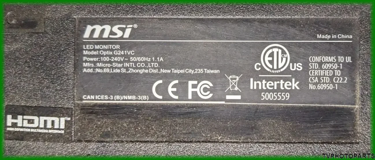 Main Board TSUM58CDT9-C1.2-160422 для монітора MSI Optix G241VC 5