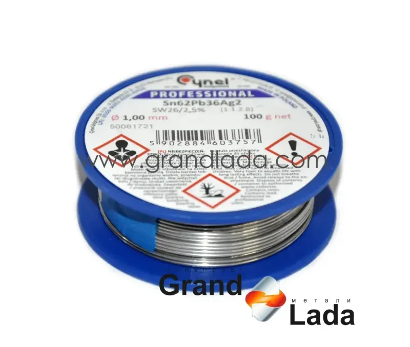 Припій Cynel з флюсом Sn62Pb36Ag2