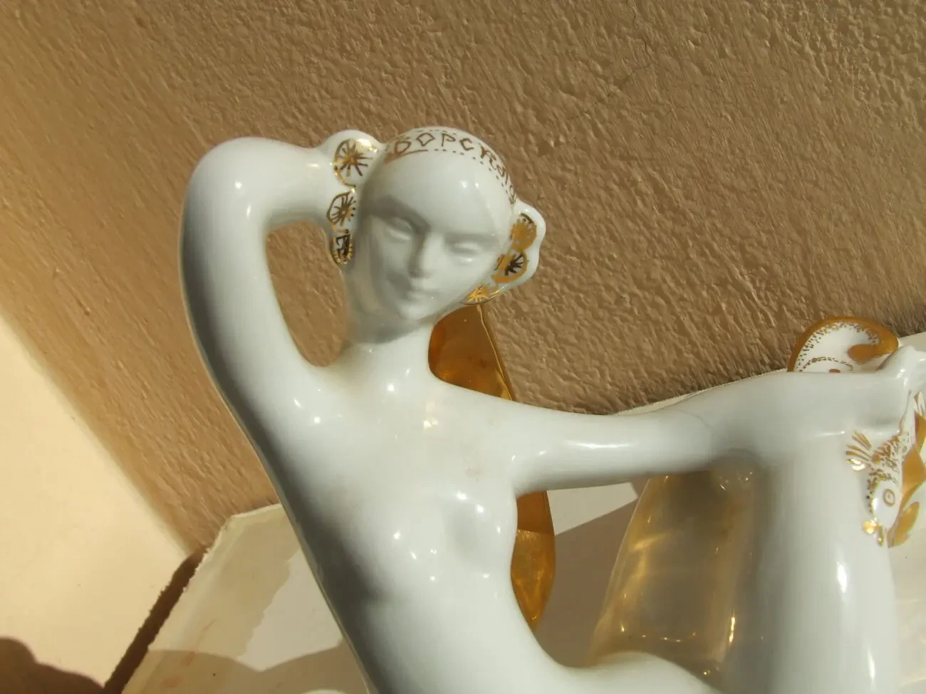 Порцелана дівчина Ворскла 1980 рр. роз. 15 х 20 см. Полтавський фарф 2