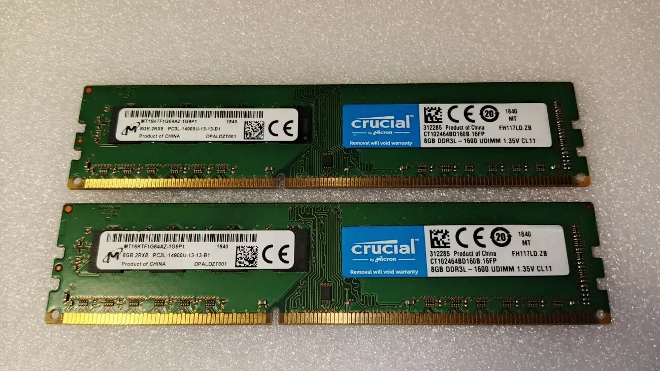 Комплект оперативной памяти Micron DDR3L-1866 2x8GB