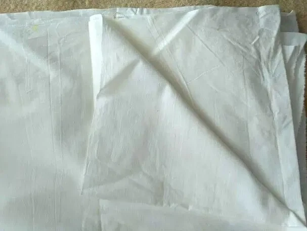 Ткань новая хлопок белый и нежно-абрикосовый, 2 куска 3