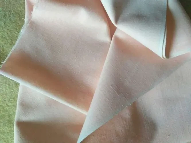 Ткань новая хлопок белый и нежно-абрикосовый, 2 куска 7