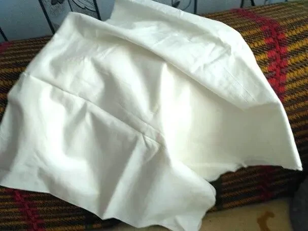 Ткань новая хлопок белый и нежно-абрикосовый, 2 куска 6