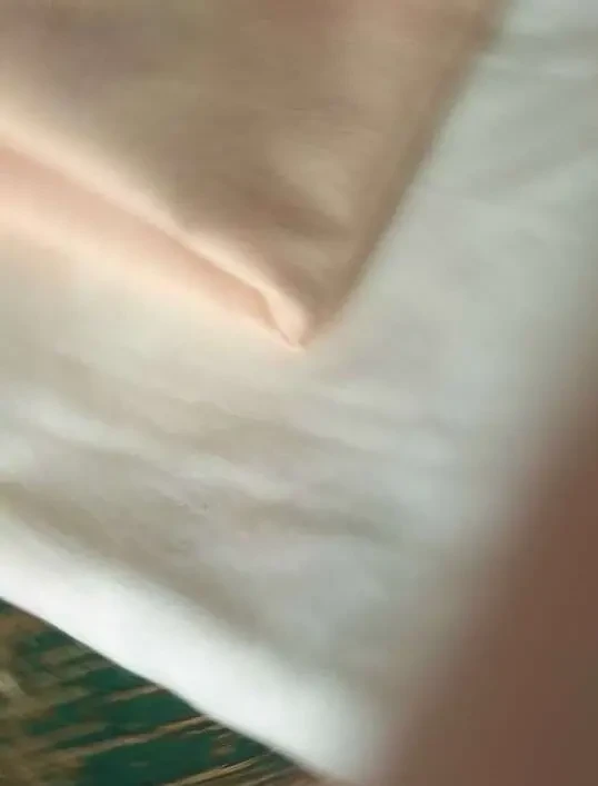 Ткань новая хлопок белый и нежно-абрикосовый, 2 куска 10