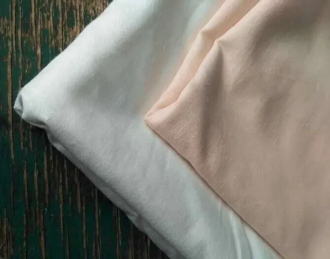 Ткань новая хлопок белый и нежно-абрикосовый, 2 куска 8