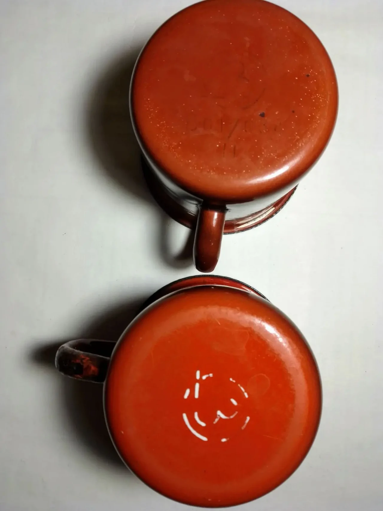 Кружка эмалированная сталь ретро красная чашка, с ручкой, 2 штуки 4