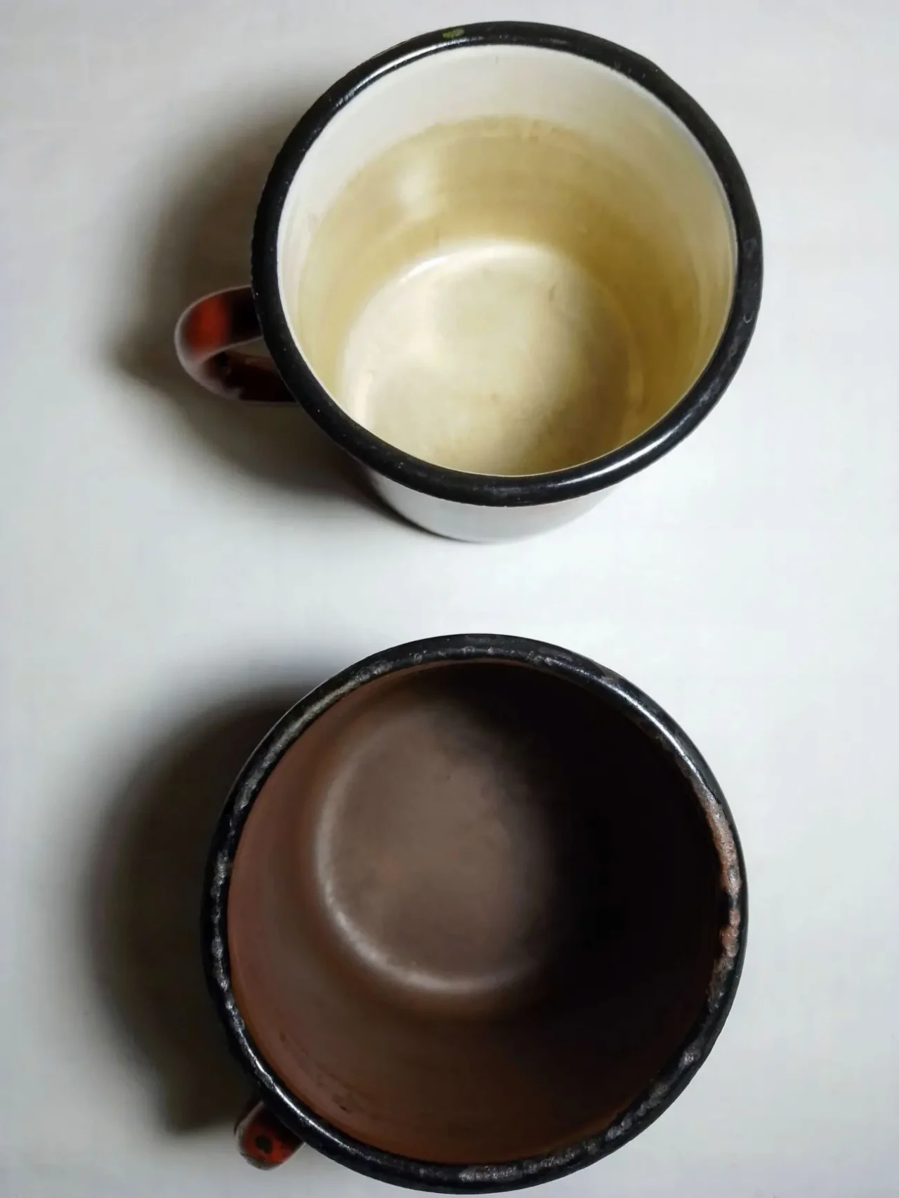 Кружка эмалированная сталь ретро красная чашка, с ручкой, 2 штуки 3