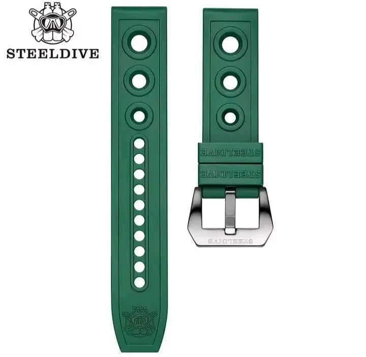 Ремень для часов STEELDIVE дайвинг силикон/резина 20-22мм 4