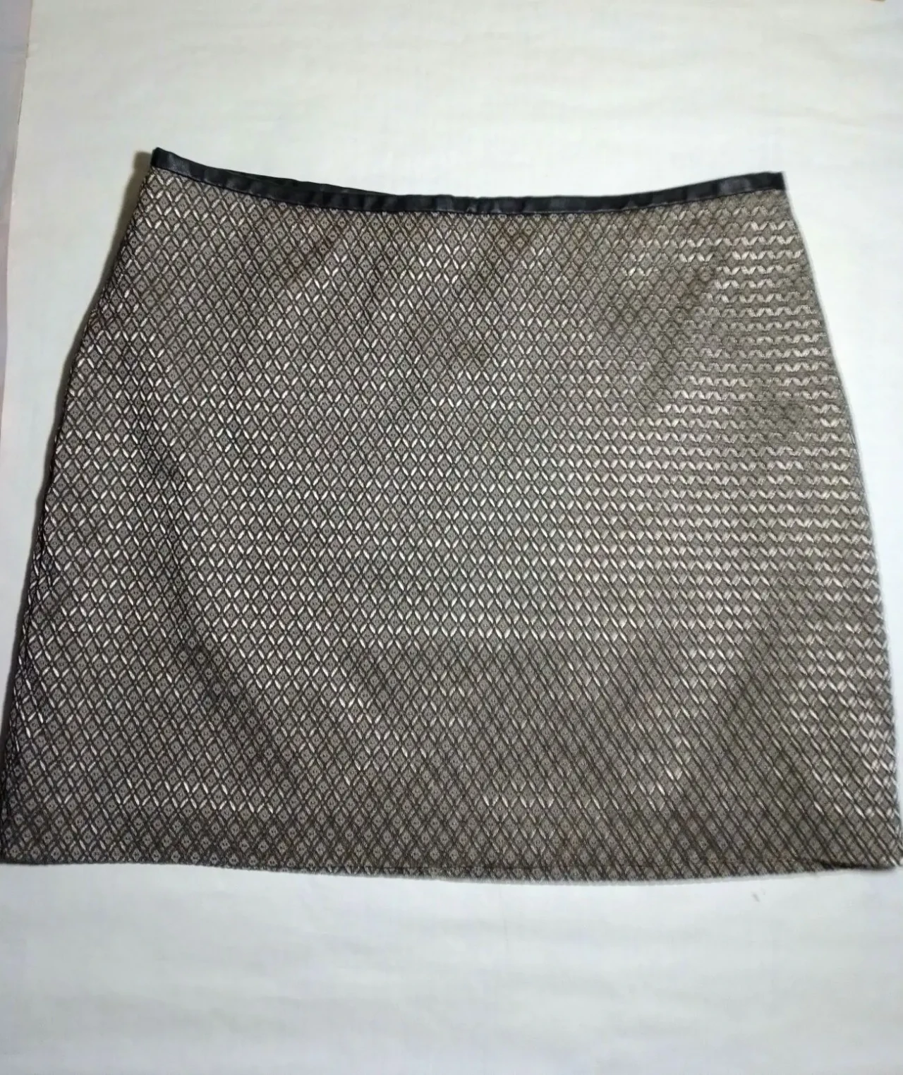 Юбка коричневая 14 л, хлопок, ромбы узор, на лето, подкладка. Oasis