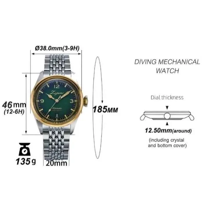 Мужские механические наручные часы Zezame Глаза Дракона YN55 7