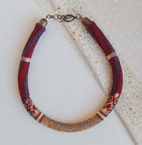 Прикраса із бісеру кольє-джгут Елегія