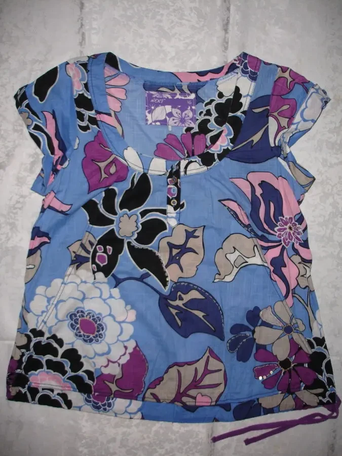 БЛУЗА/блузка/туніка 48 р. БРЕНД Next. НАТУРАЛЬНА. Літня. В квіти. 9