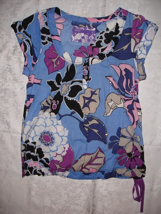 БЛУЗА/блузка/туніка 48 р. БРЕНД Next. НАТУРАЛЬНА. Літня. В квіти. 2