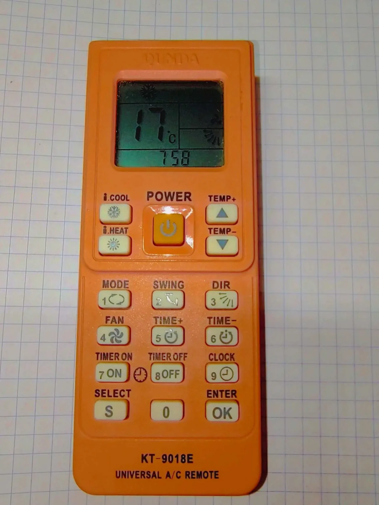 Пульт ДУ для кондиционеров  KT-9018E