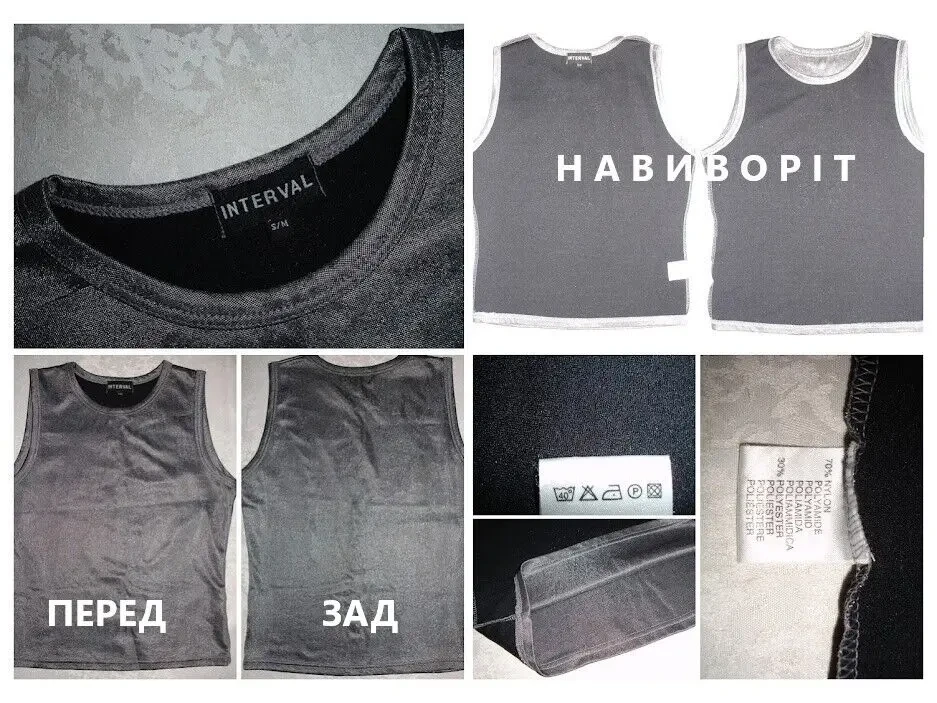 БЛУЗА/блузка спорт. типу СІРА/срібляста S/M БРЕНДОВА. Жіноча. 10