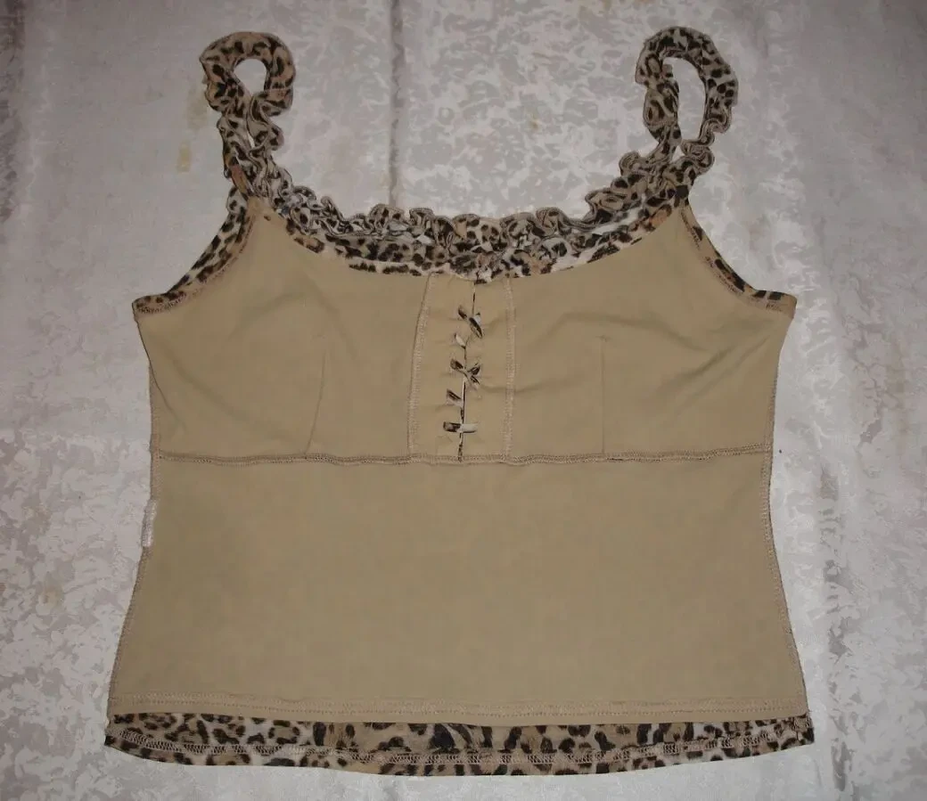 БЛУЗА/блузка 46 р. БРЕНДОВА. Принт ЛЕОПАРДОВИЙ. На бретельках. 4