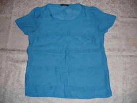 БЛУЗА/блузка 46-48 р. БРЕНДОВА. Блакитна. Літня. Короткий рукав.