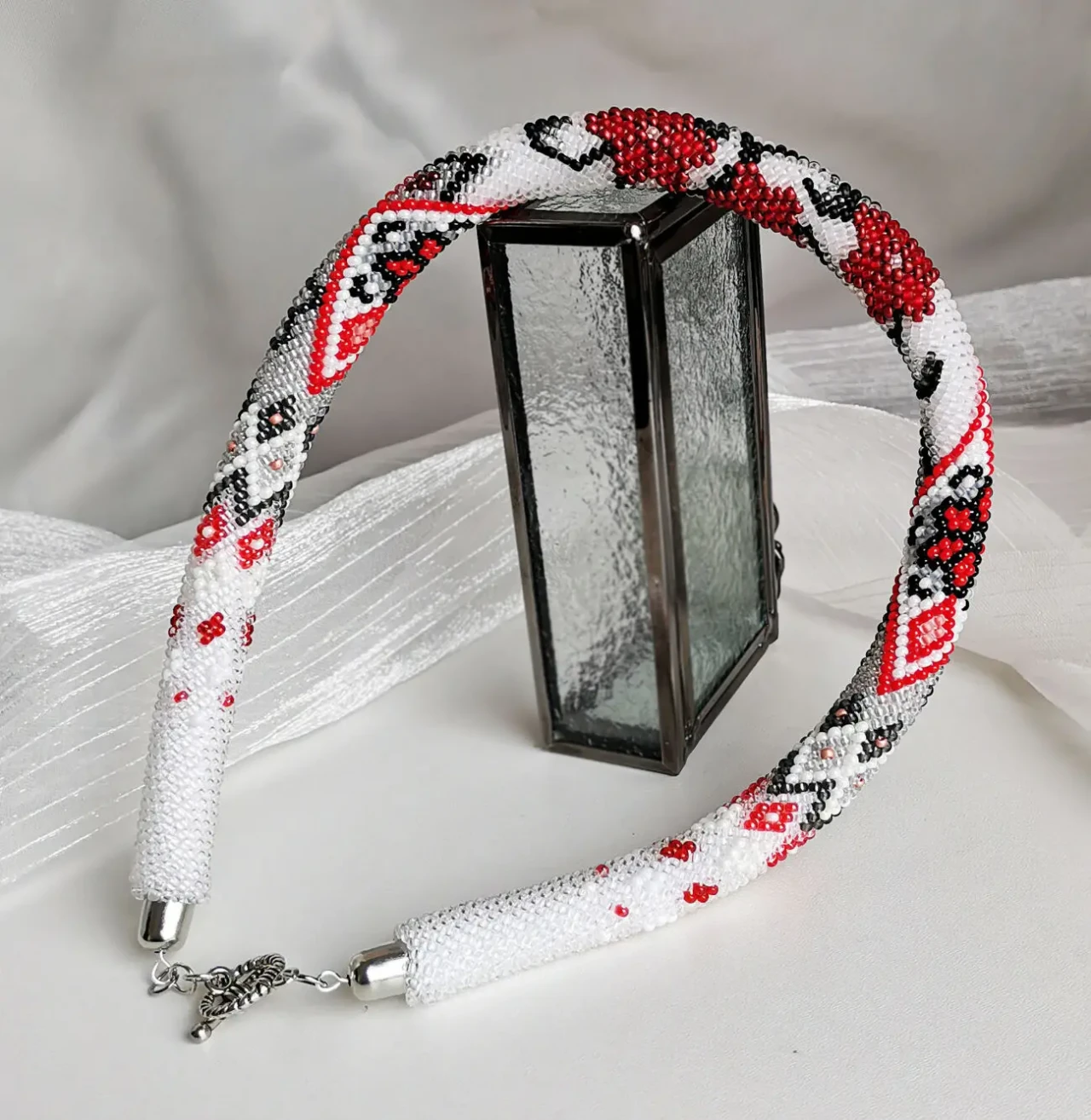 Прикраса із бісеру кольє-джгут Літопис долі 6