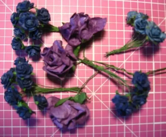 Крупные цветы бумажные вишня, гипсофила, роза 10 и 20 мм, на хм 4