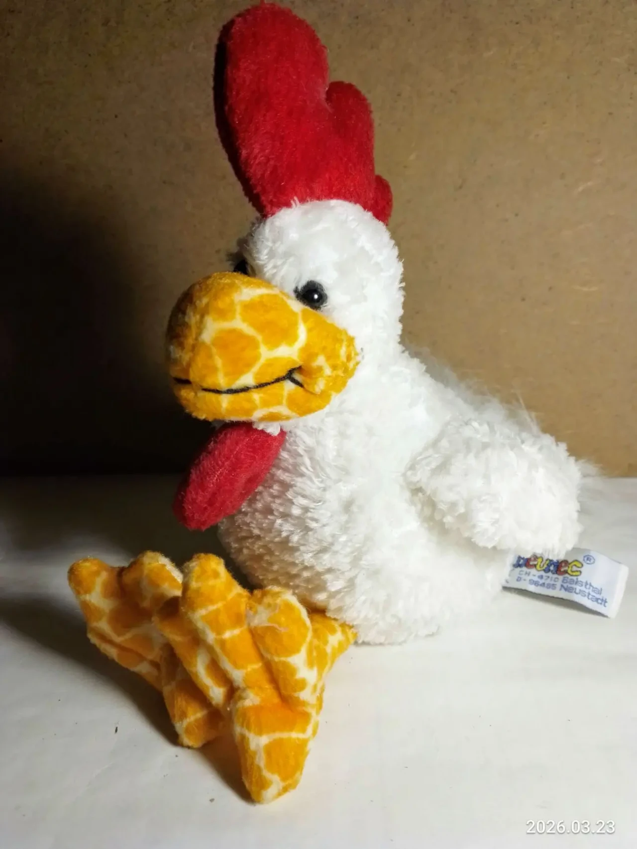 Белый петушок курочка птичка Игрушка мягкая, шарики внутри, декор