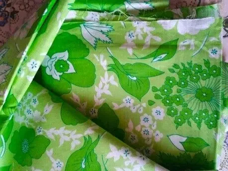 Ткань новая плотный натуральный хлопок ситец зеленые тона Длина 2м 4