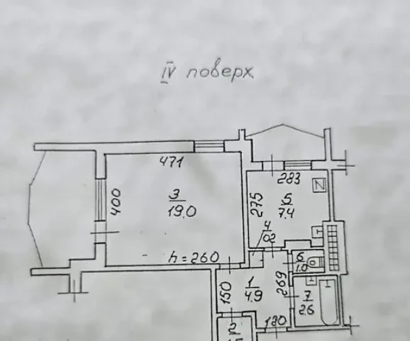 1-кімнатна квартира Бувалкіна (Бочарова), 38 5