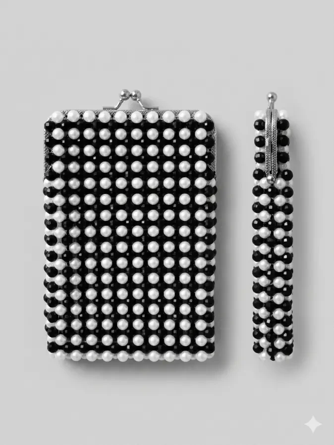 Сяйво та Елегантність Перлинна сумка ручної роботи у стилі Шахівниця 9
