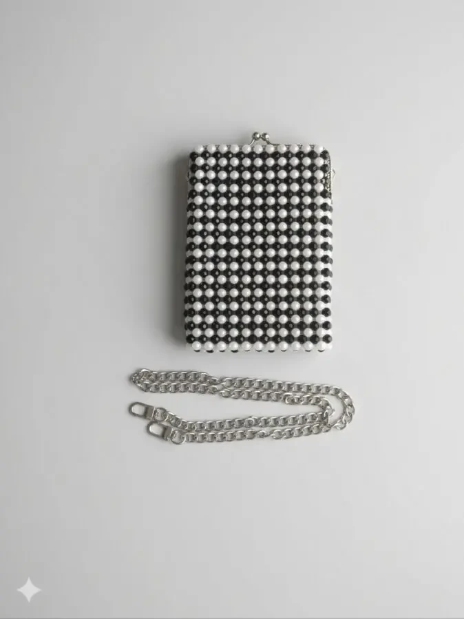 Сяйво та Елегантність Перлинна сумка ручної роботи у стилі Шахівниця