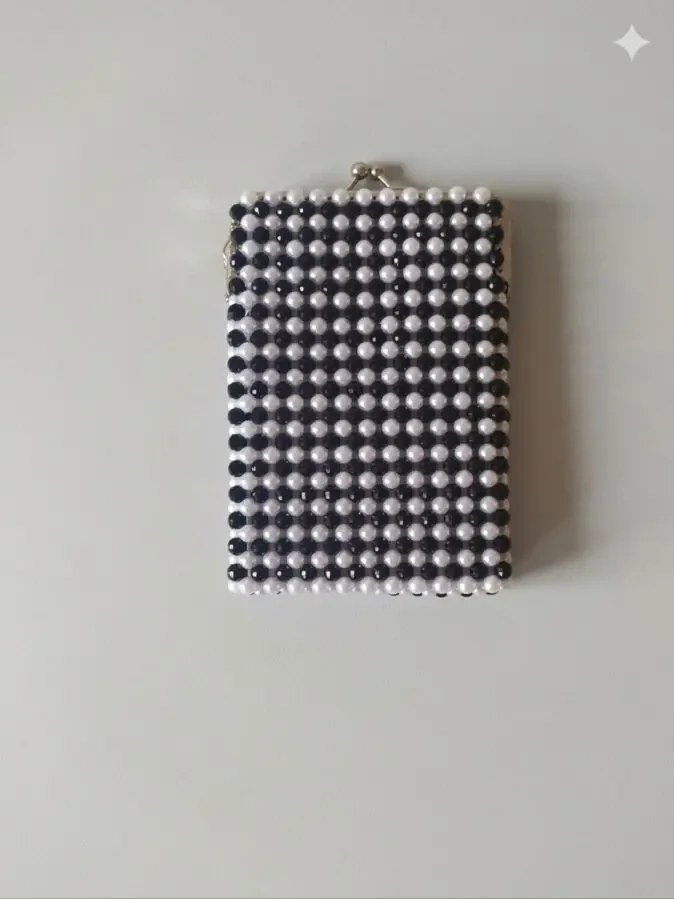 Сяйво та Елегантність Перлинна сумка ручної роботи у стилі Шахівниця 4