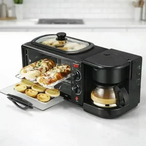 Електрична духовка 3-в-1 з кавоваркою та сковородою-гриль 6