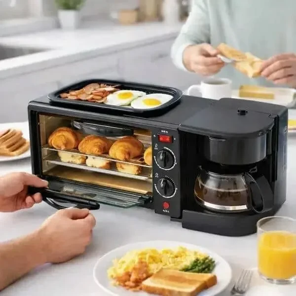 Електрична духовка 3-в-1 з кавоваркою та сковородою-гриль 2