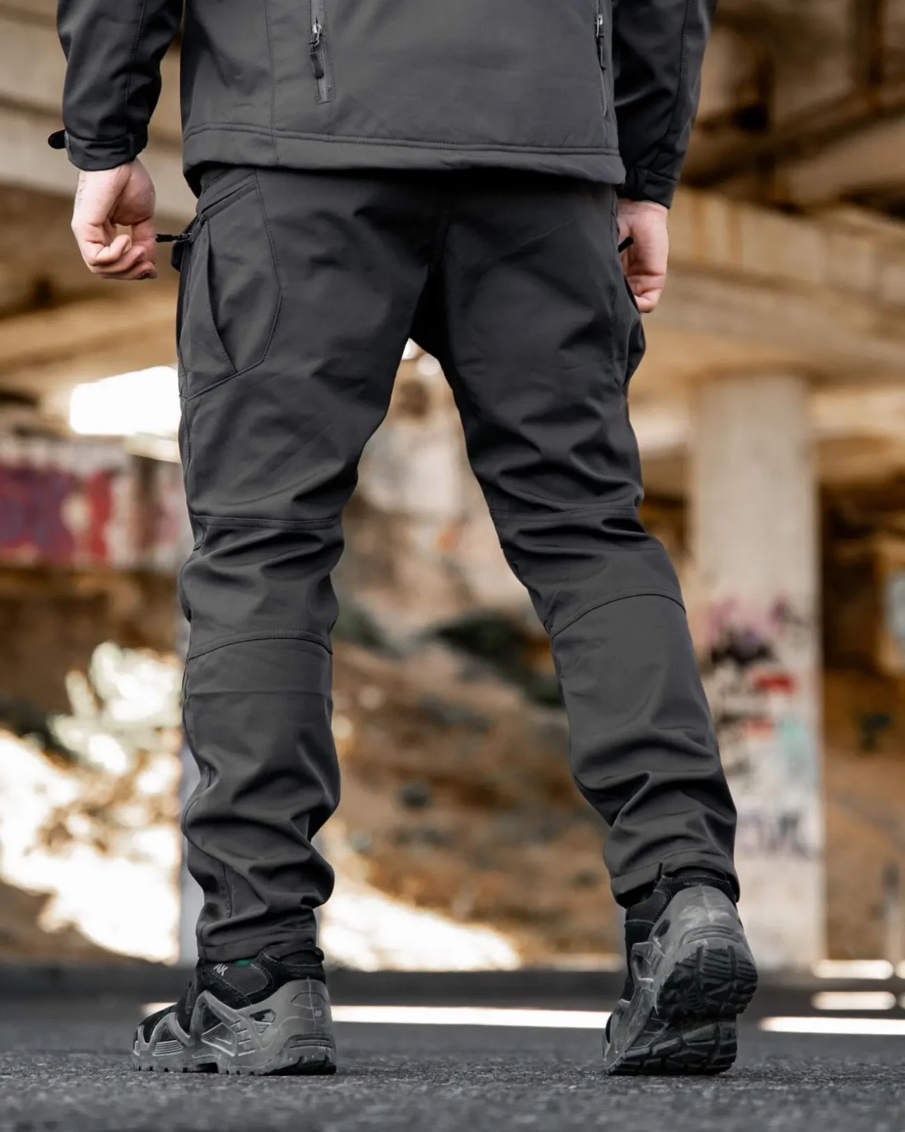 Чолові штани софтшел на флісі, антрацит 7