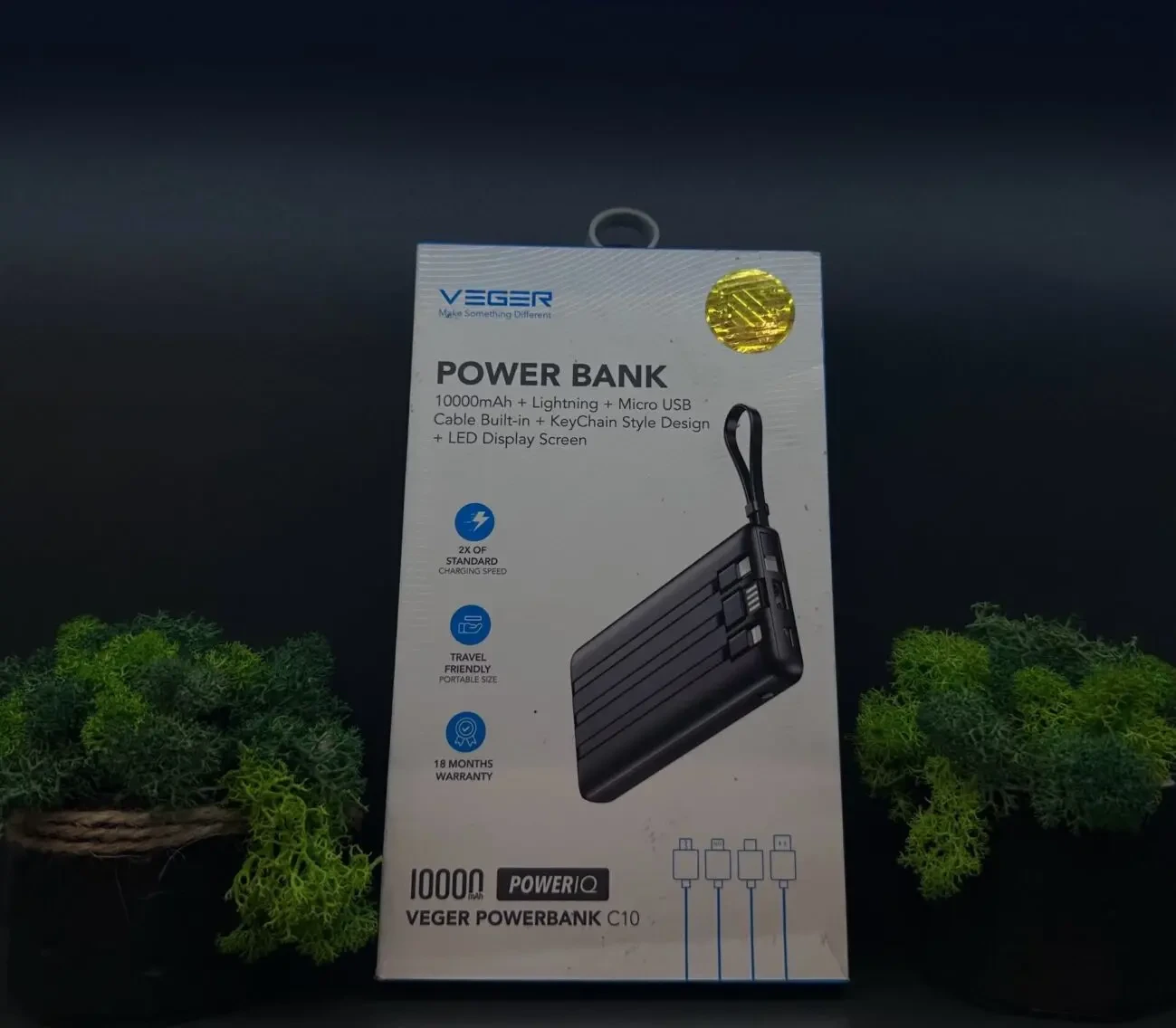 Powerbank Veger C10 10000 mAh  Швидка зарядка  Компактний
