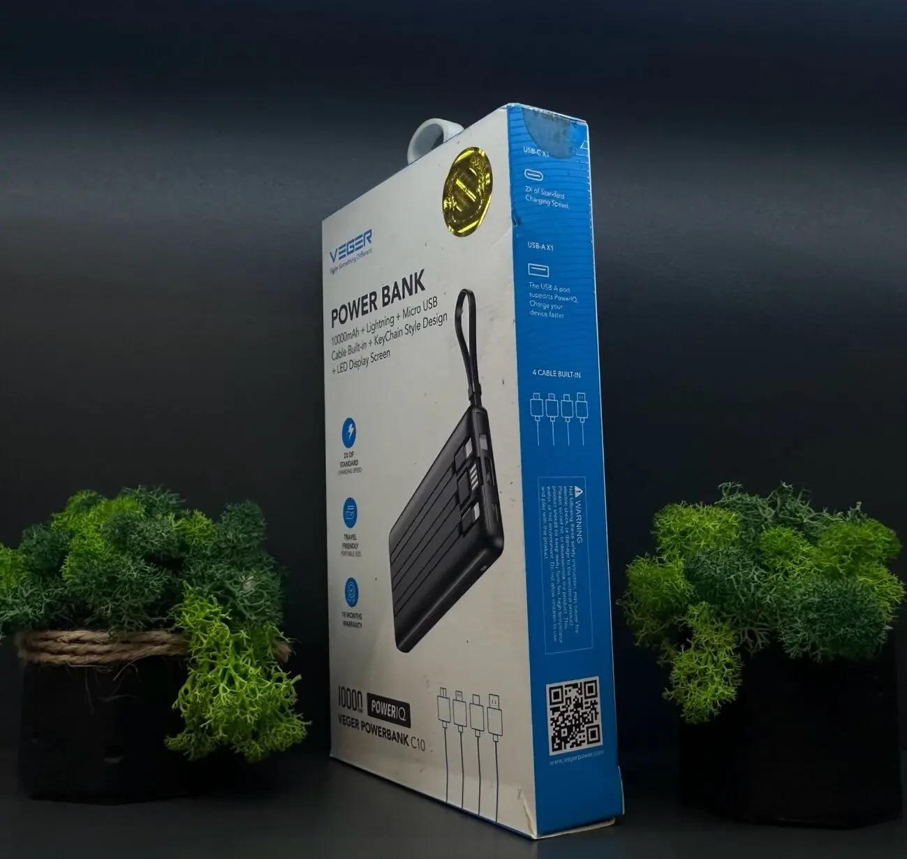 Powerbank Veger C10 10000 mAh  Швидка зарядка  Компактний 2