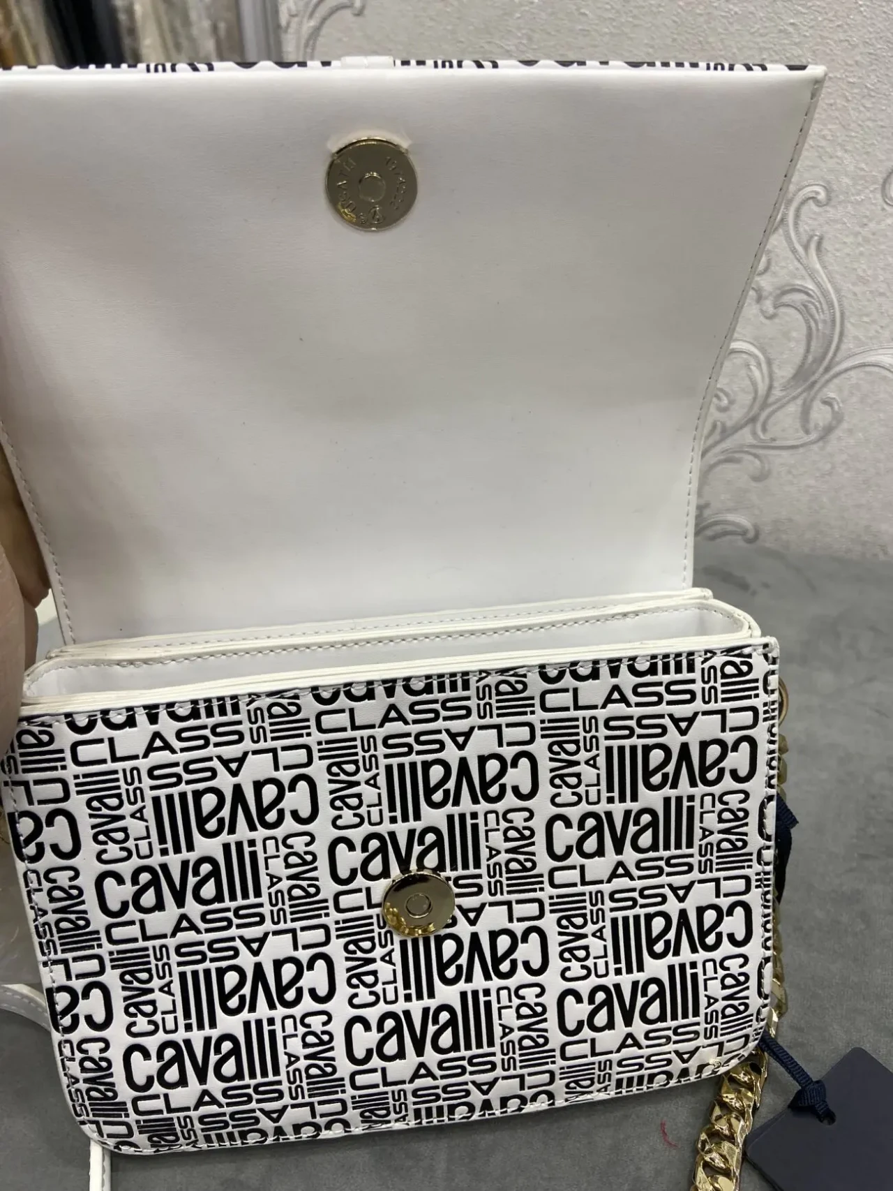 Сумочка шкіряна Roberto Cavalli, клатч, через плече 5