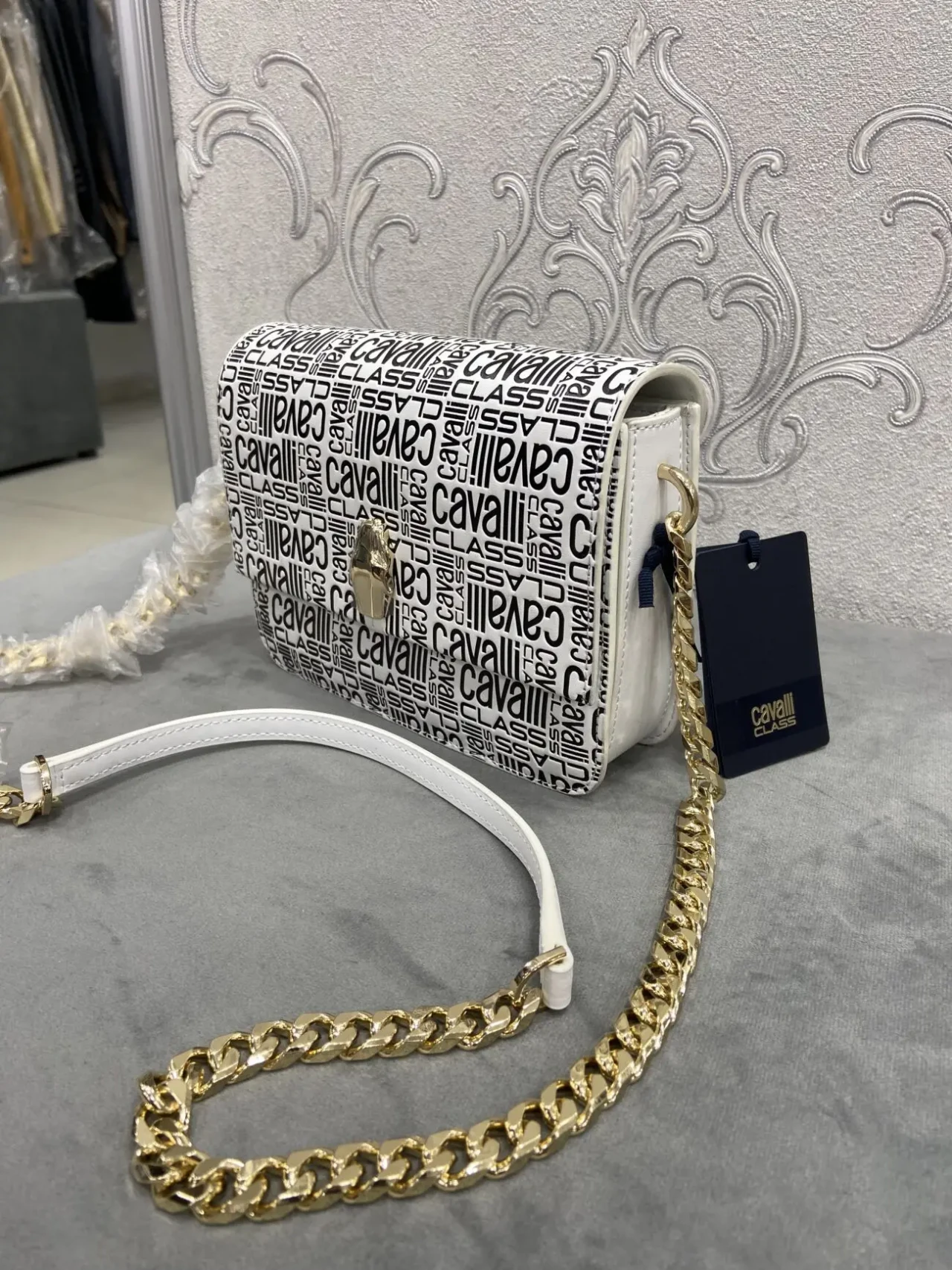 Сумочка шкіряна Roberto Cavalli, клатч, через плече 2