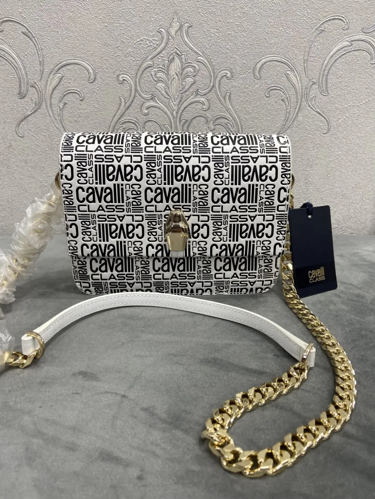 Сумочка шкіряна Roberto Cavalli, клатч, через плече