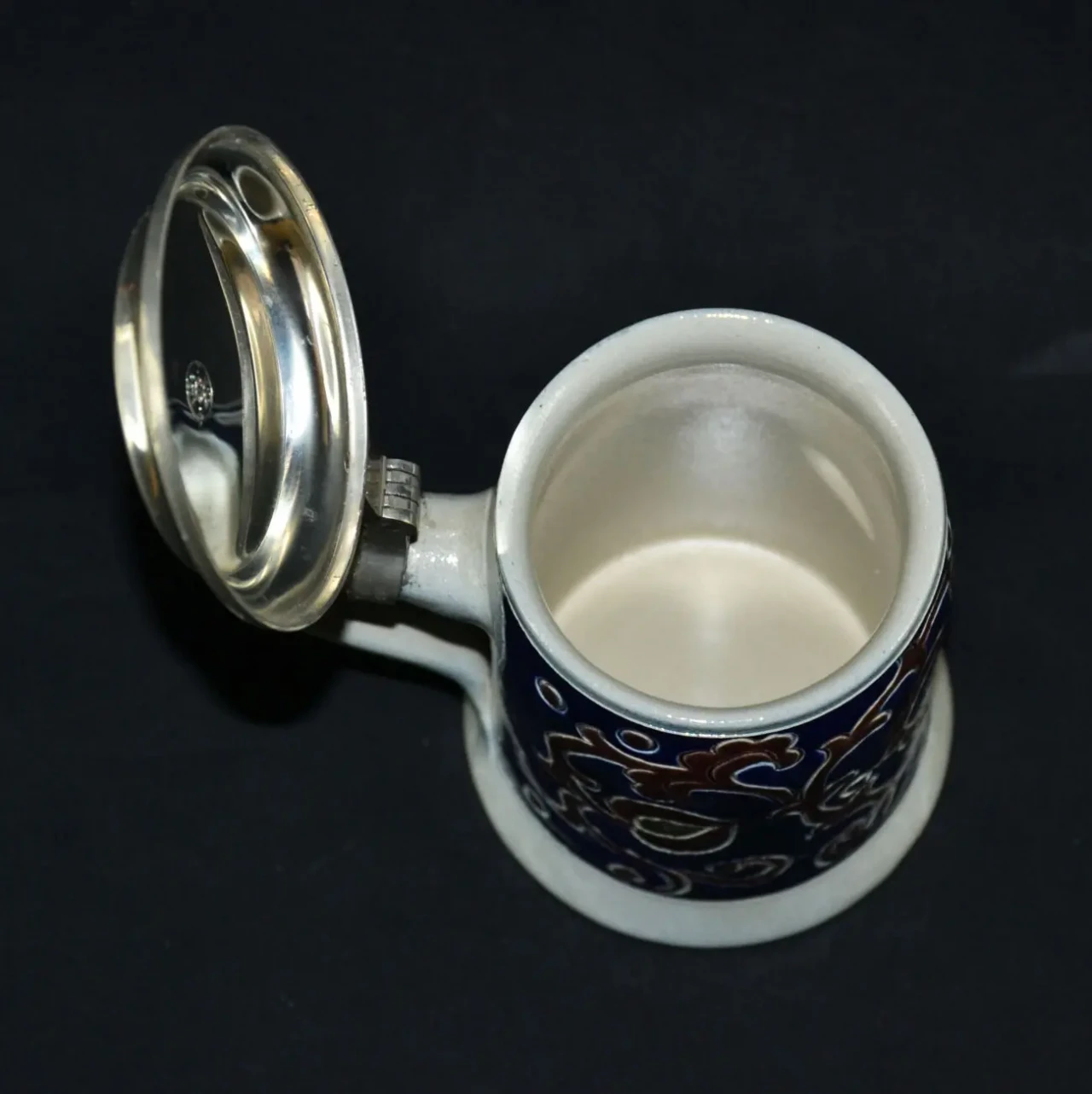 Кружка с крышкой Кольбальт Арт-деко. 3