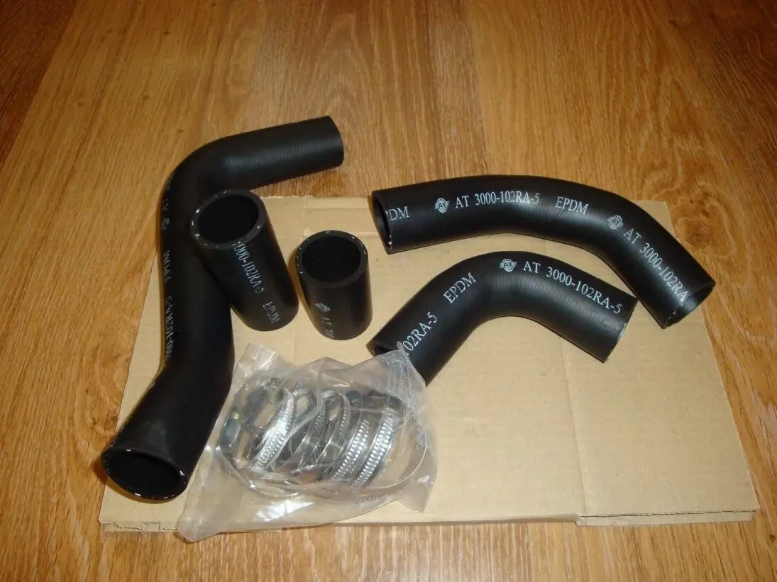 Патрубки радіатору Таврія, Славута, Заз 1102, 1103, 1105 з хомутами 5