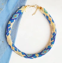 Прикраса із бісеру кольє-джгут Фортуна