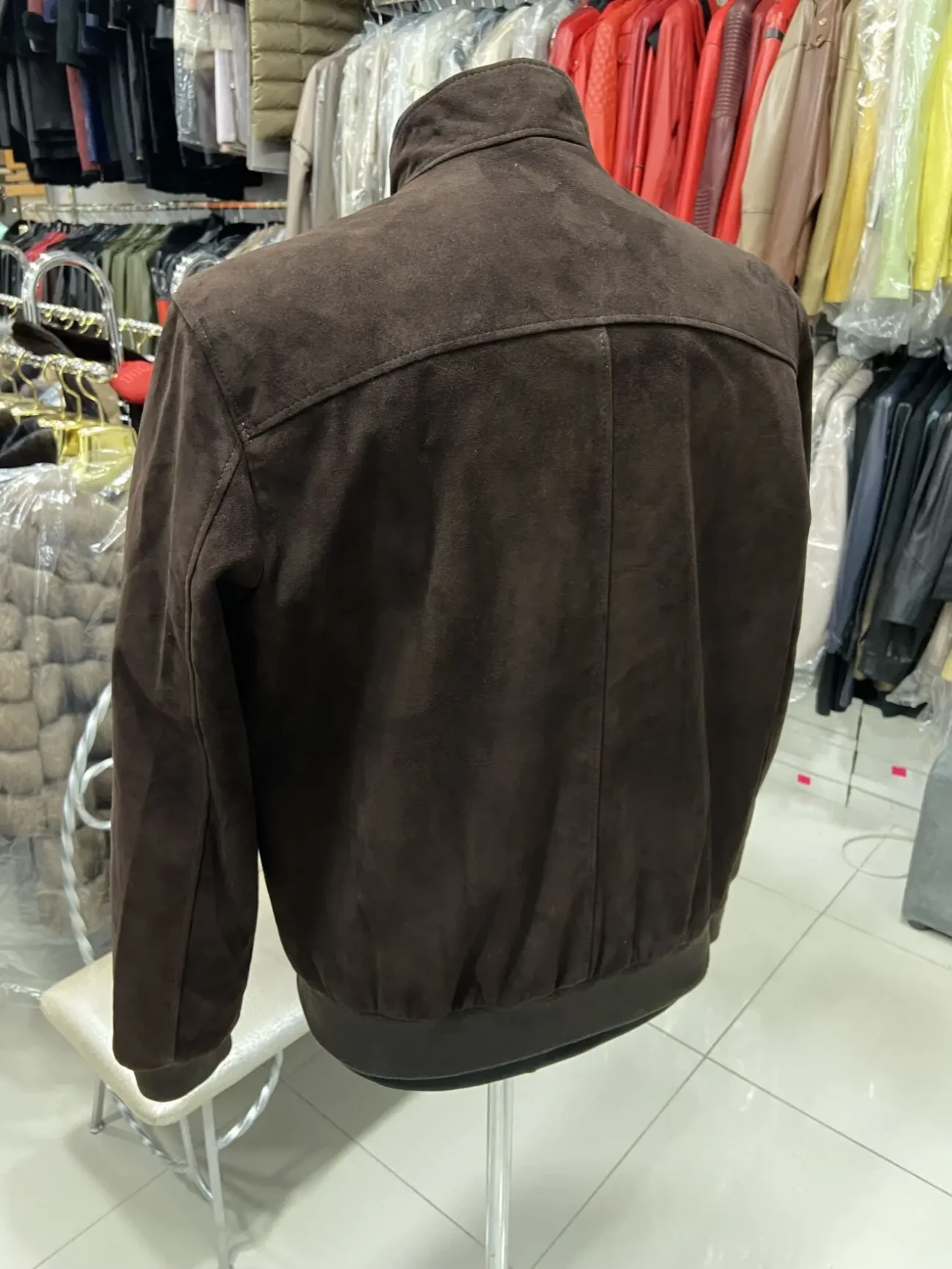 Бомбер чоловічий замшевий коричневий,шоколад 2