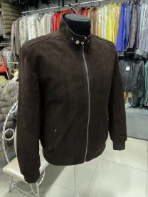 Бомбер чоловічий замшевий коричневий,шоколад