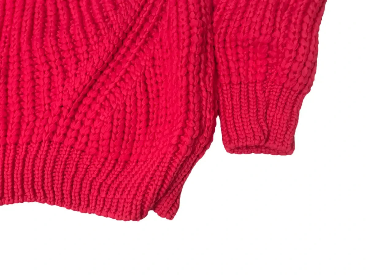 Светр жіночий великої в'язки малиновий New Surprise 5